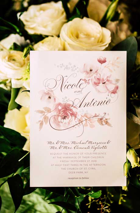Nicole and Antonio wedding invitation.