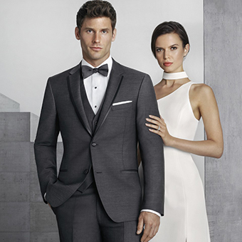Groom in a Kenneth Cole Houston Suit with Bride, Foresto Tuxedo, Mineola.